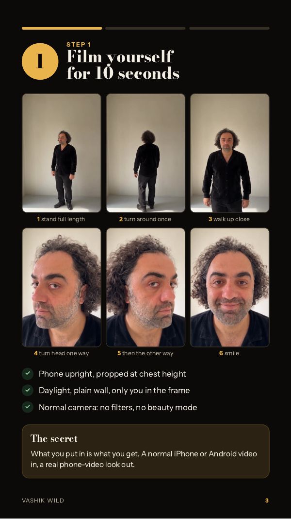 Page 3: film yourself for 10 seconds